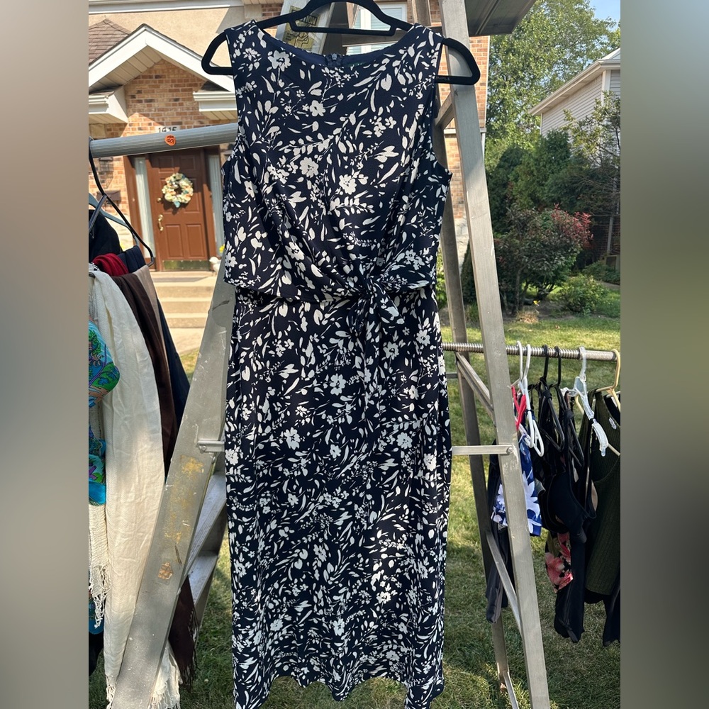 Navy Ralph Lauren flowery dress size 10